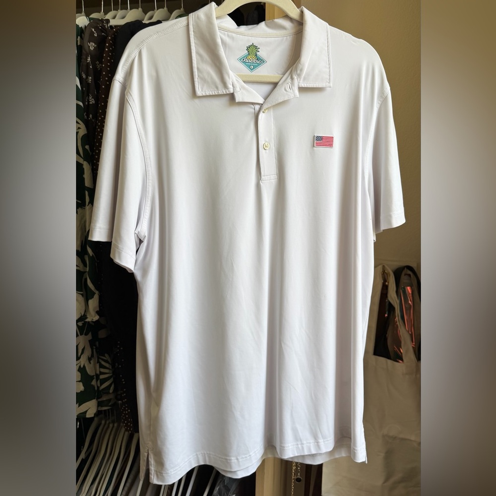 Chubbies White American Flag Polo
